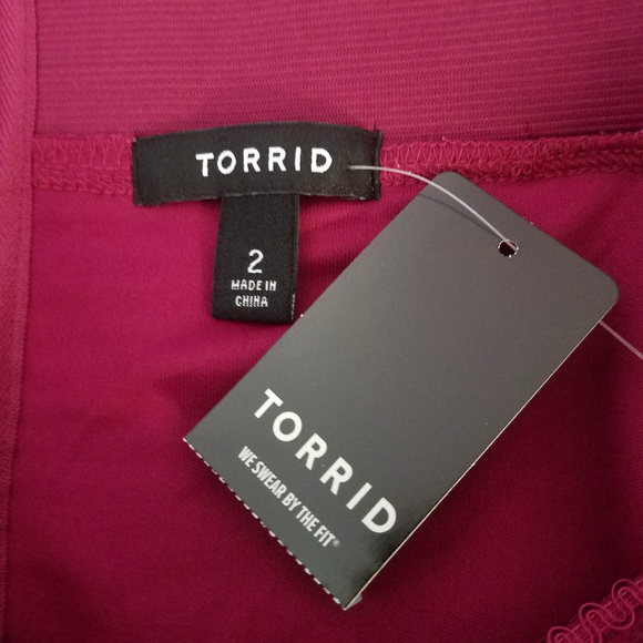 Torrid Flare Skirt Striped Burgundy 2X - Picture 7 of 8